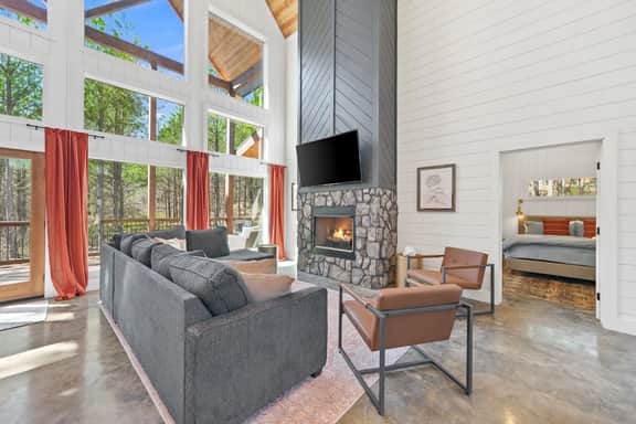 NEW! Modern Cabin - Hot Tub & Fire Pit - Sleeps 6!